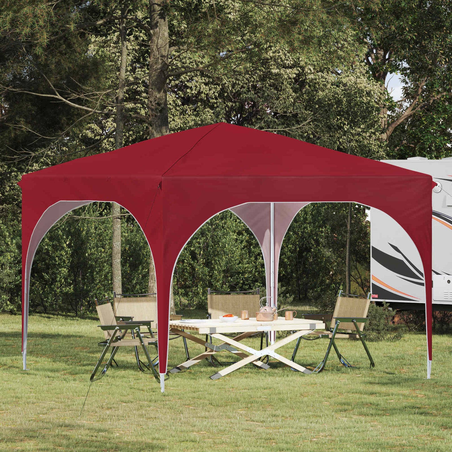 Pop-up Festtelt 290 x 290 x 245 cm Burgunder