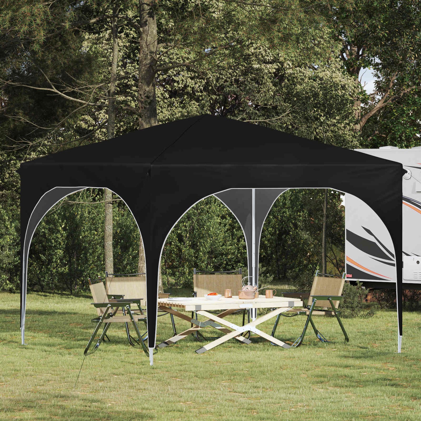 Pop-up Festtelt 290 x 290 x 245 cm Svart