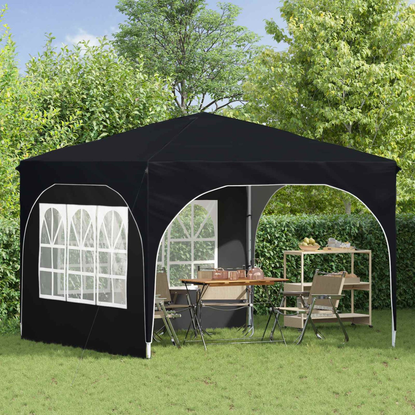 Pop-up Festtelt 290 x 290 x 245 cm Antrasitt