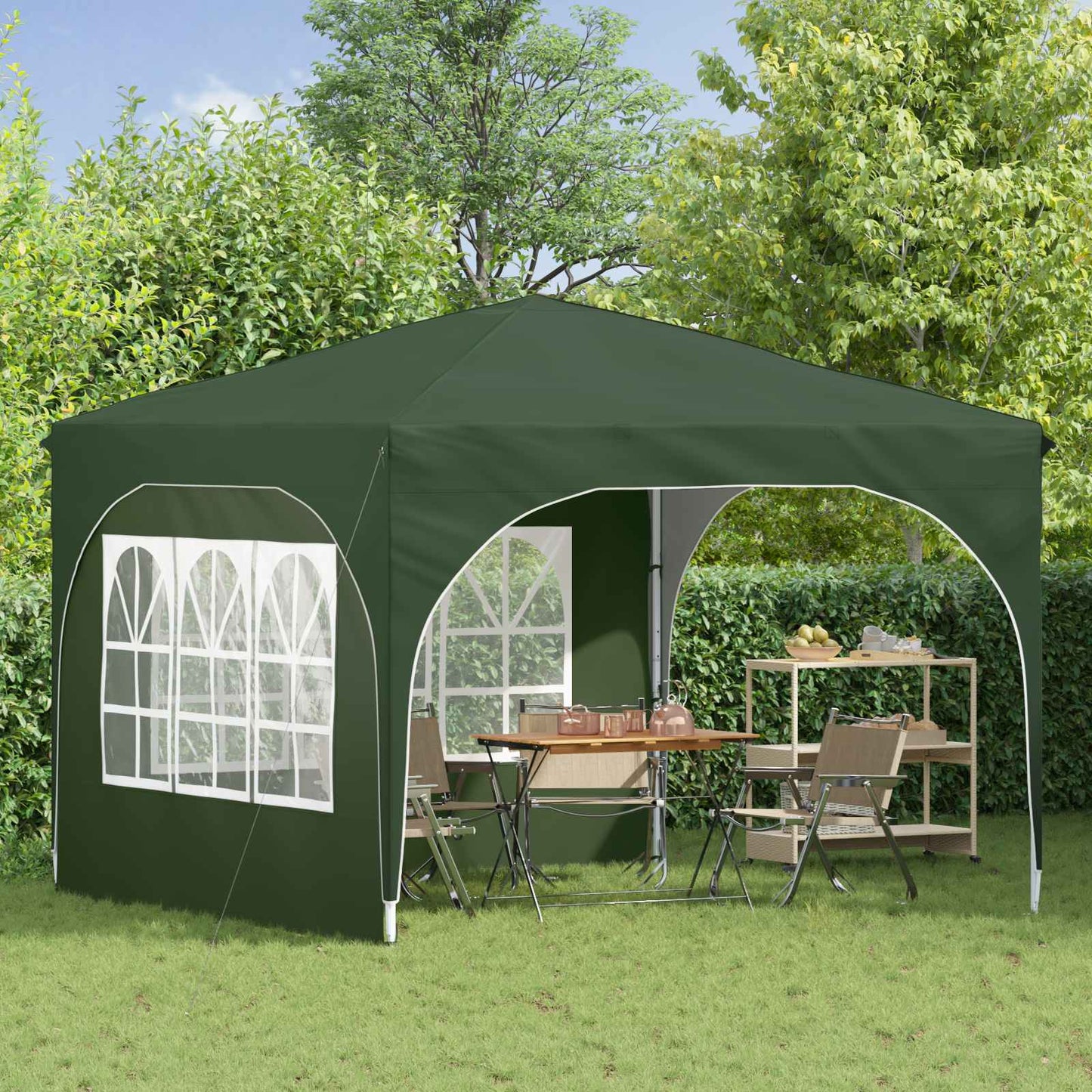 Pop-up Festtelt 290 x 290 x 245 cm Grønn