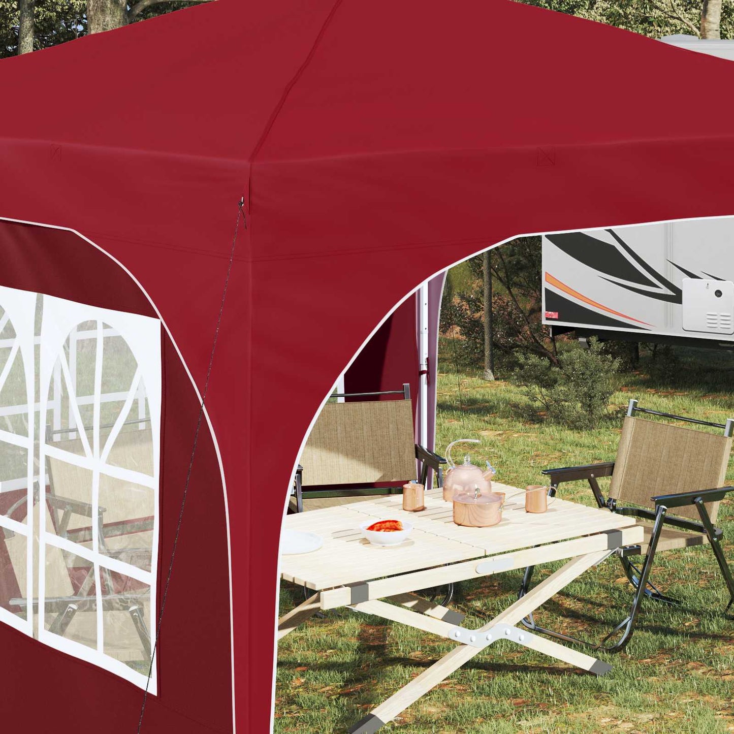 Pop-up Festtelt 290 x 290 x 245 cm Burgunder