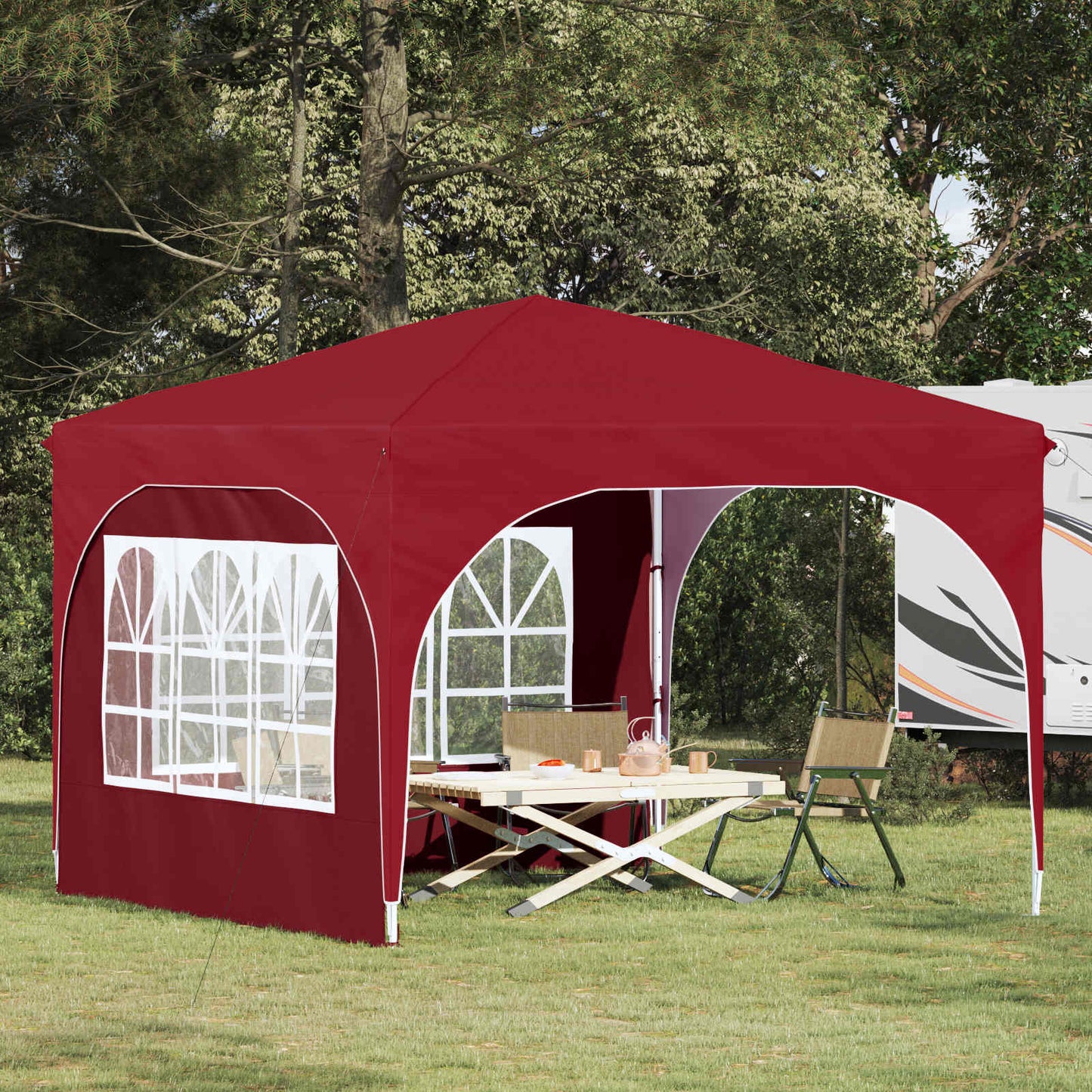 Pop-up Festtelt 290 x 290 x 245 cm Burgunder