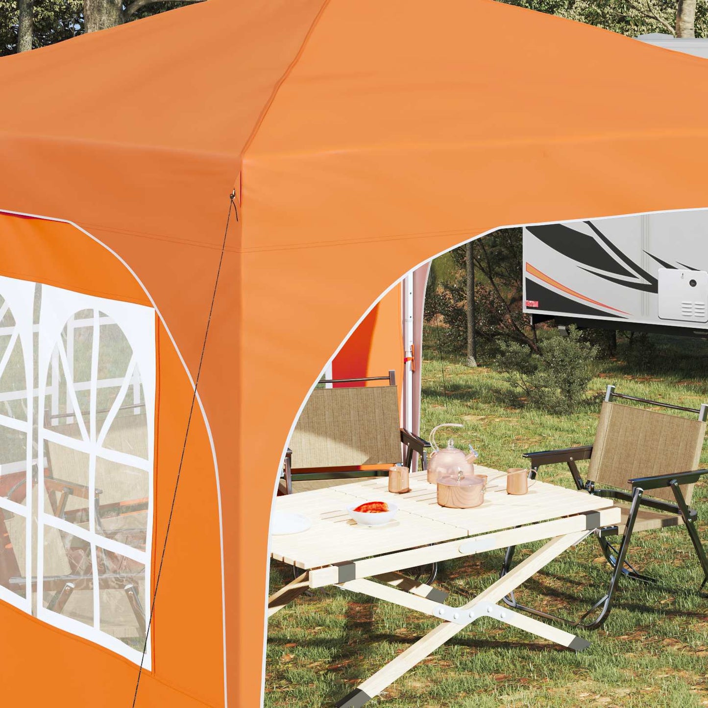 Pop-up Festtelt 290 x 290 x 245 cm Oransje