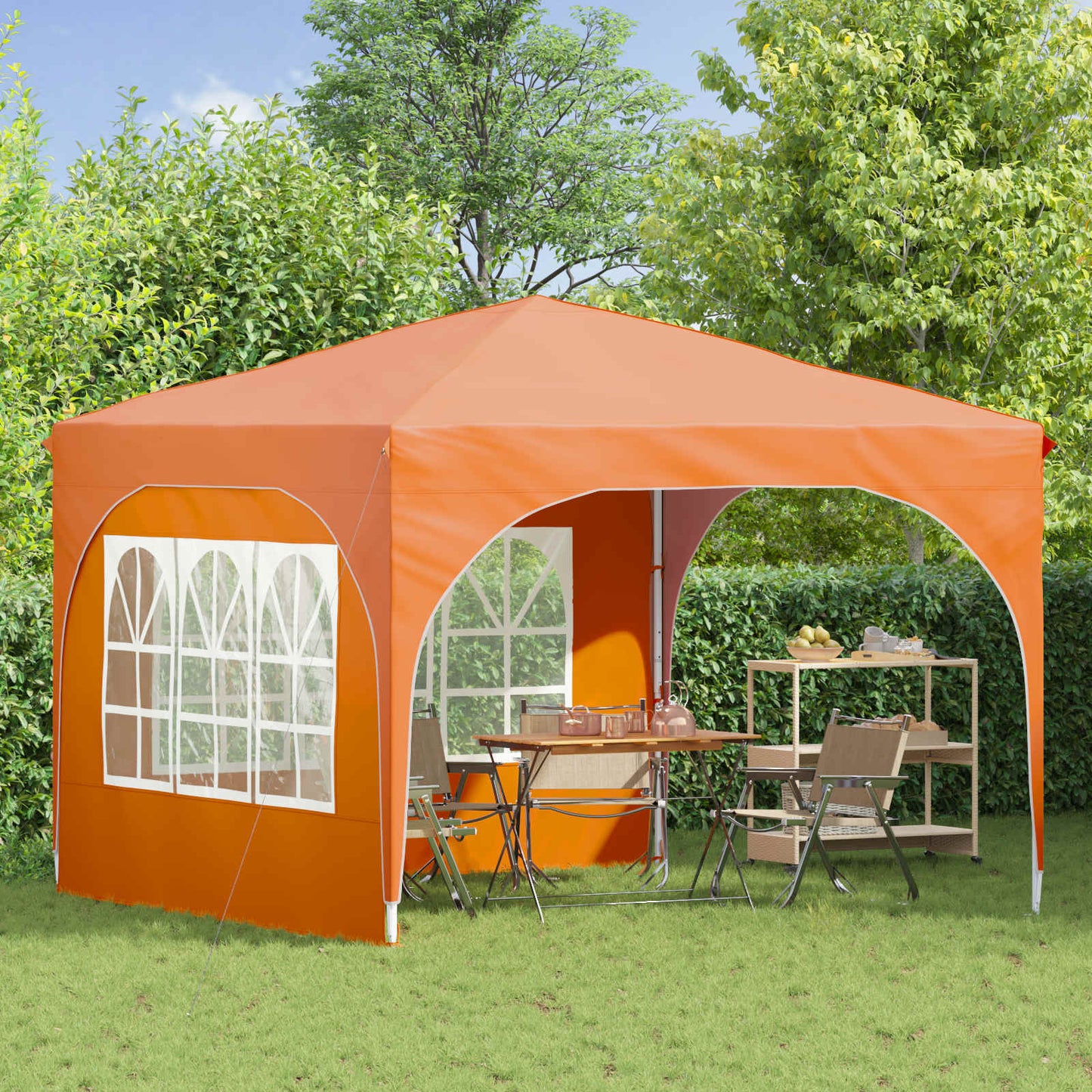 Pop-up Festtelt 290 x 290 x 245 cm Oransje
