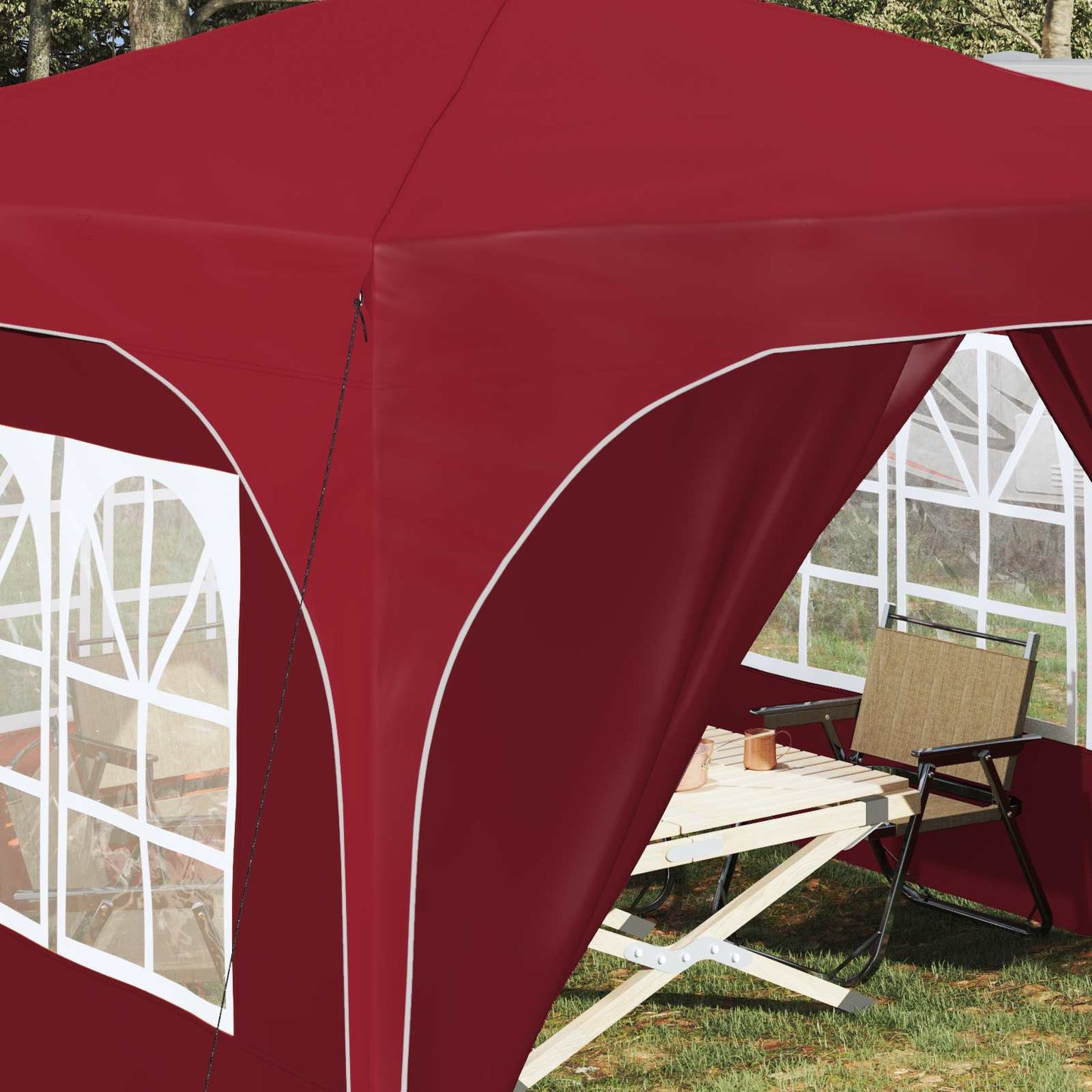 Pop-up Festtelt 290 x 290 x 245 cm Burgunder