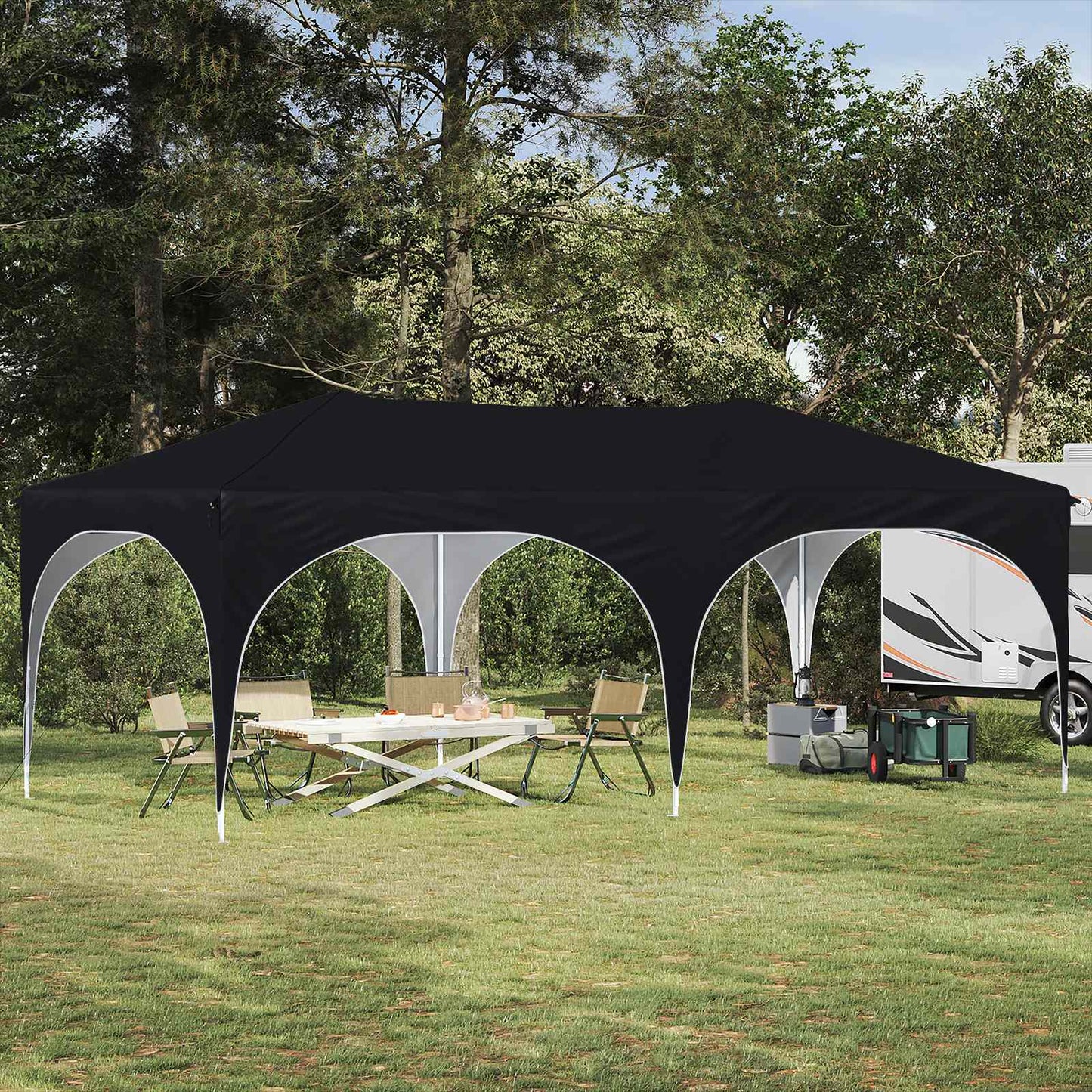 Pop-up Festtelt 575 x 288 x 245 cm Antrasitt Oxford Stoff
