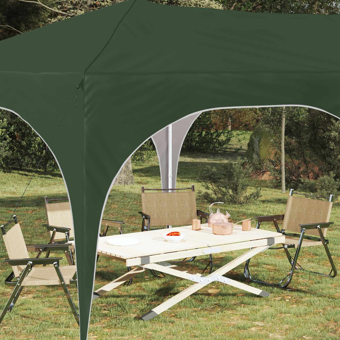 Pop-up Festtelt 575 x 288 x 245 cm Grønn Oxford Stoff