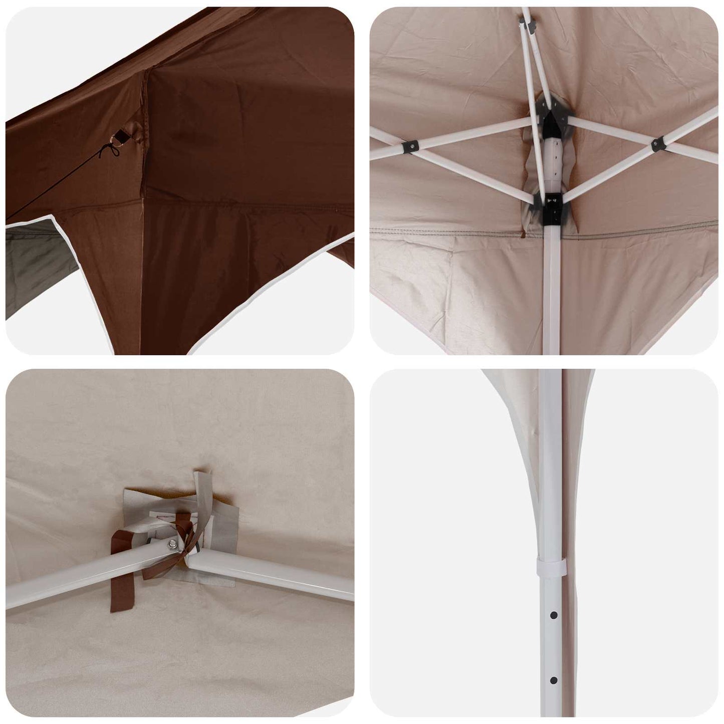 Pop-up Festtelt 575 x 288 x 245 cm Brun Oxford Stoff