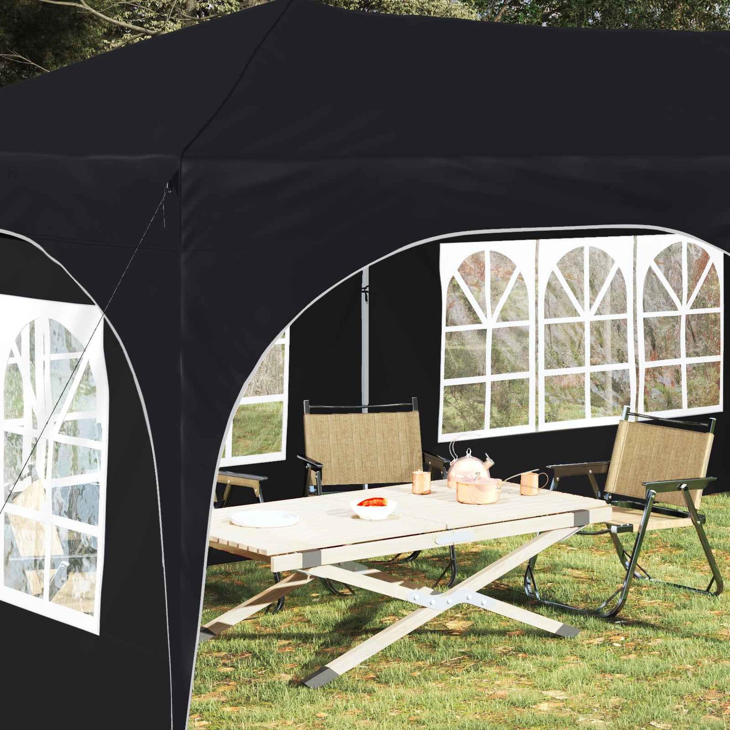 Pop-up Festtelt 575 x 288 x 245 cm Antrasitt Oxford Stoff