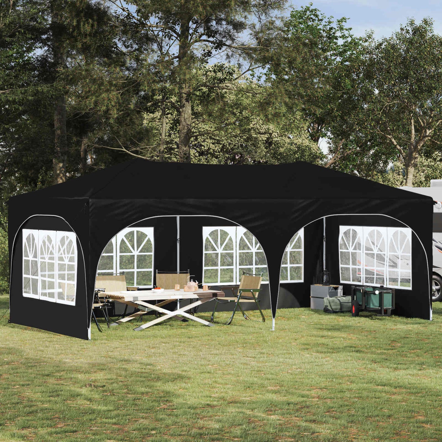 Pop-up Festtelt 575 x 288 x 245 cm Antrasitt Oxford Stoff