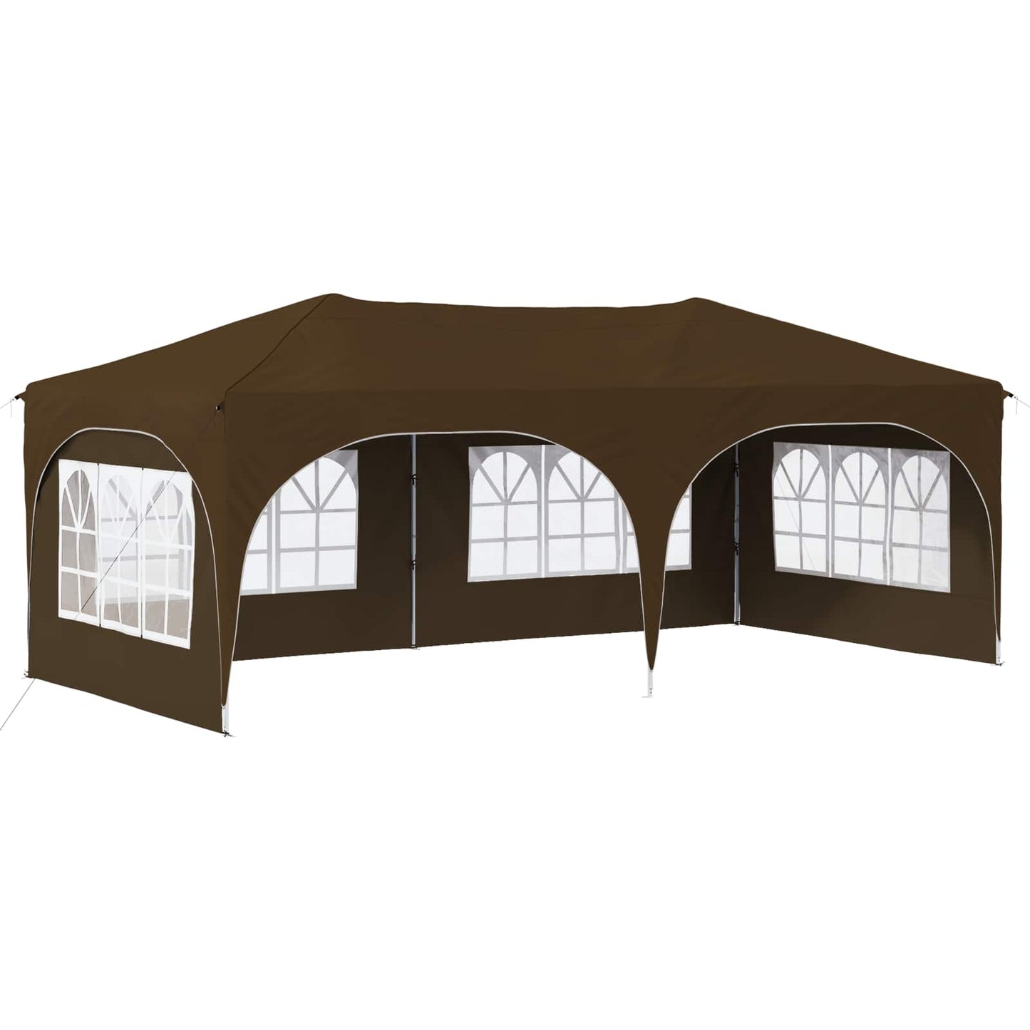 Pop-up Festtelt 575 x 288 x 245 cm Gråbrun Oxford Stoff