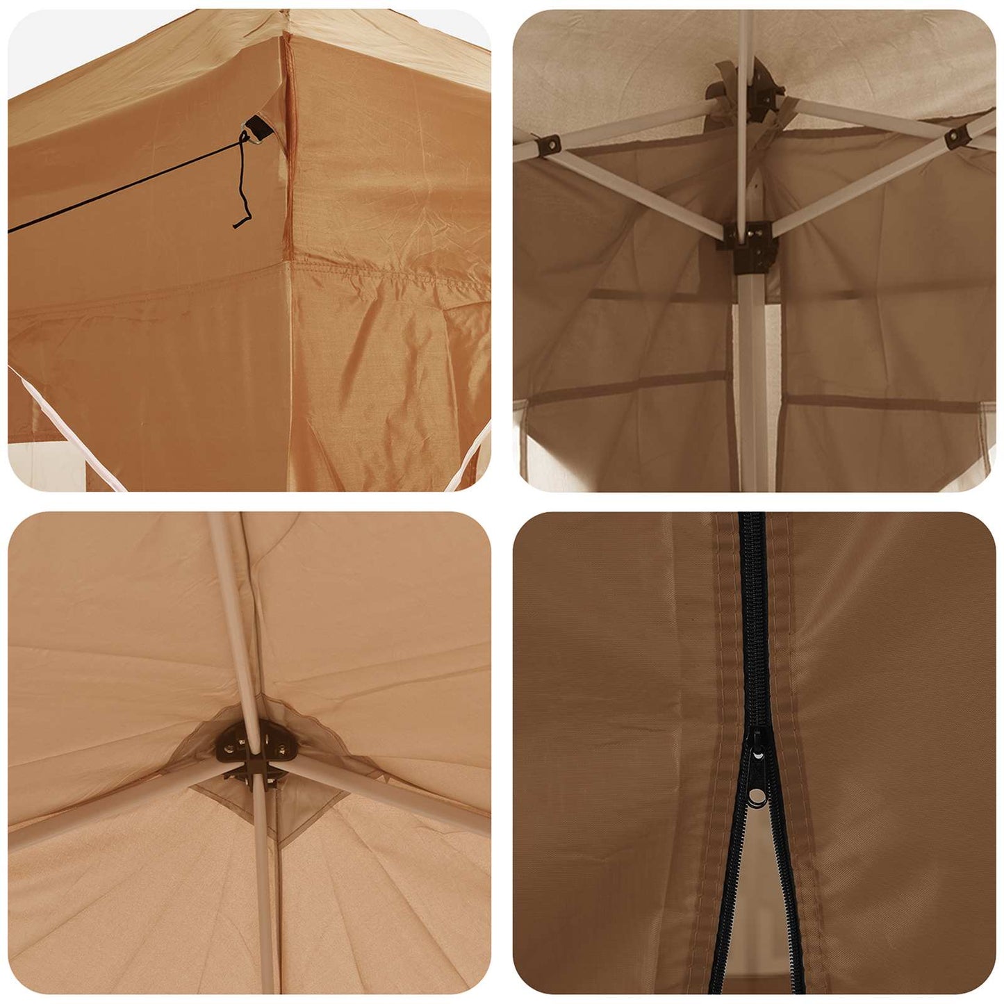 Pop-up Festtelt 575 x 288 x 245 cm Beige Oxford Stoff