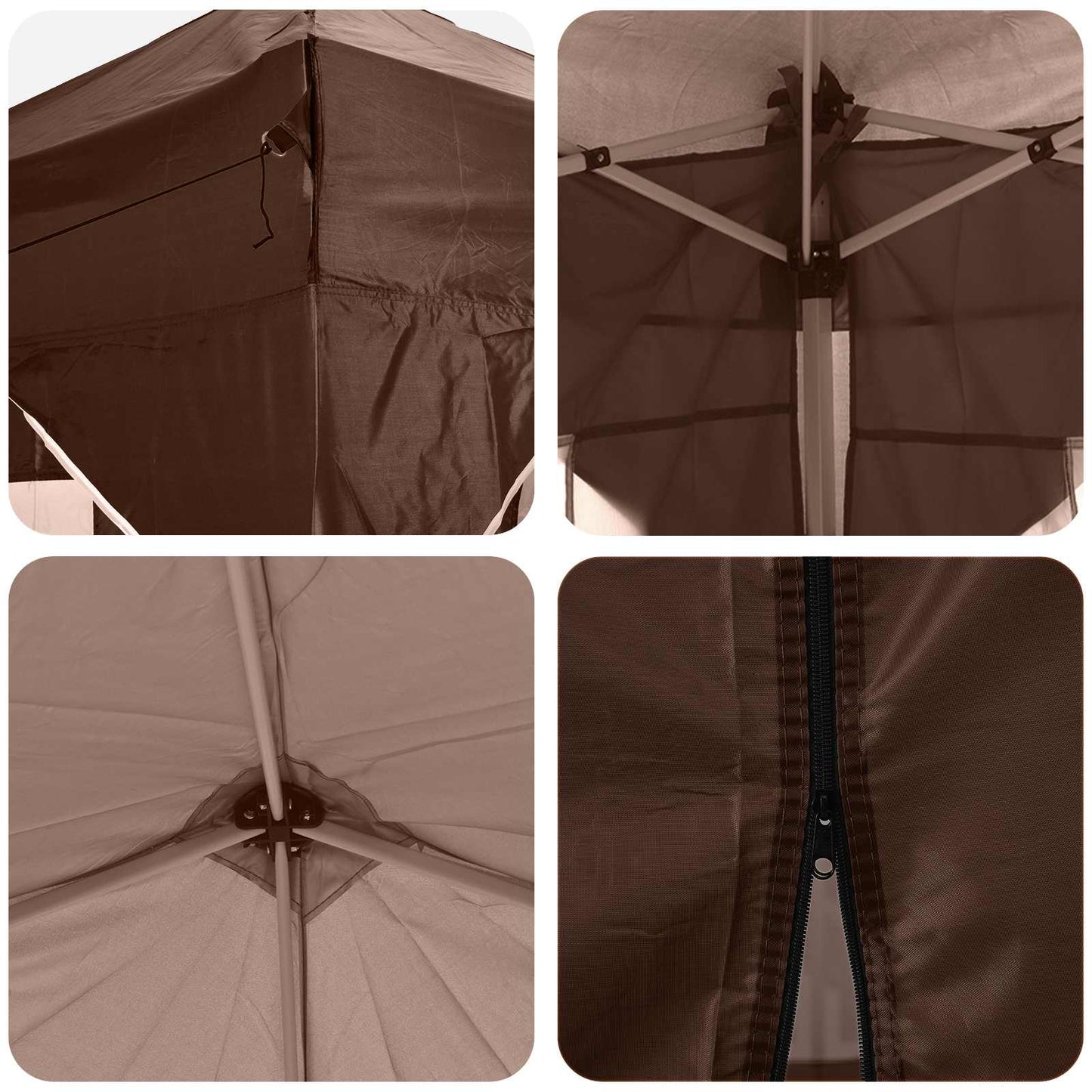 Pop-up Festtelt Brun 575 x 288 x 245 cm Oxford Stoff
