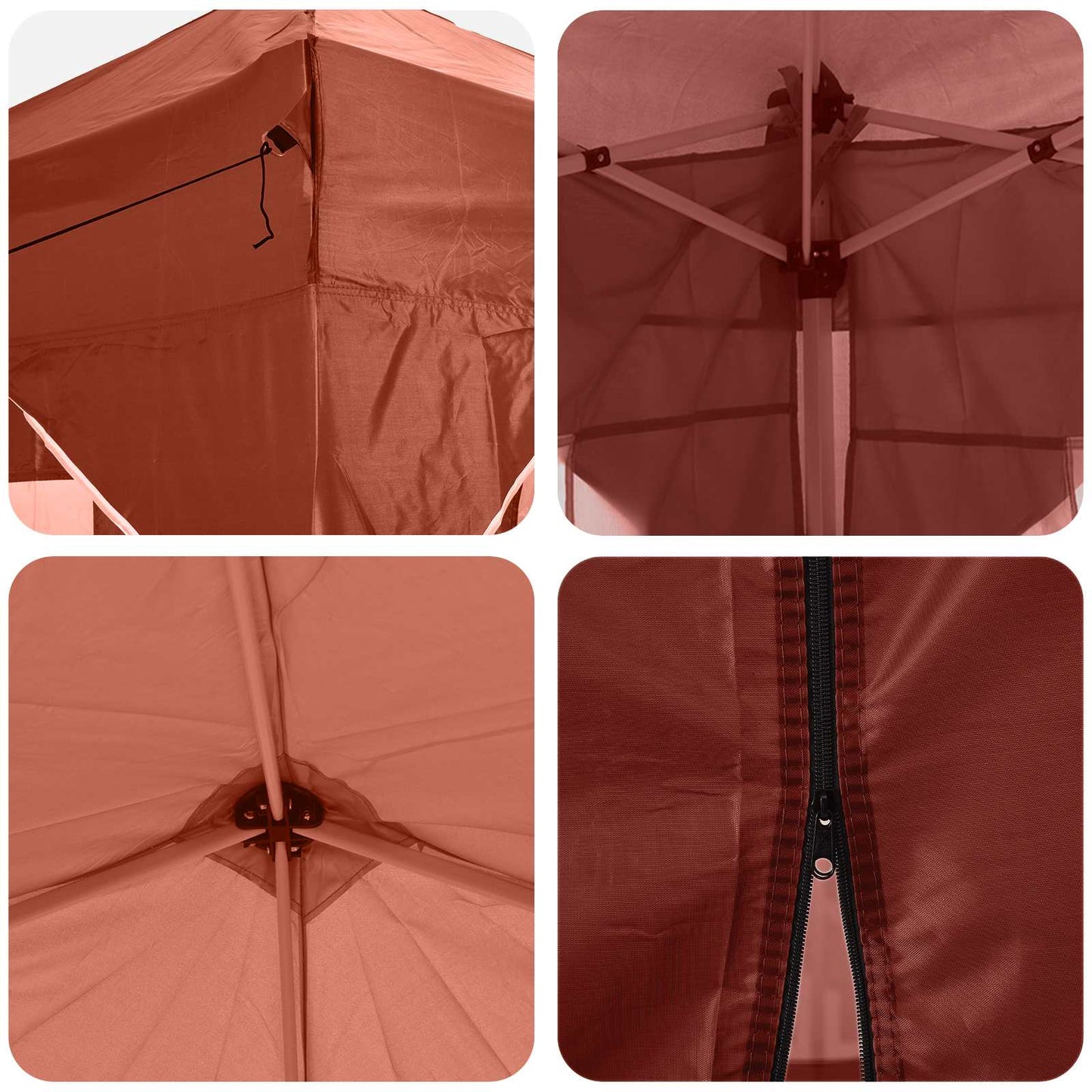 Pop-up Festtelt Terrakotta 575 x 288 x 245 cm Oxford Stoff