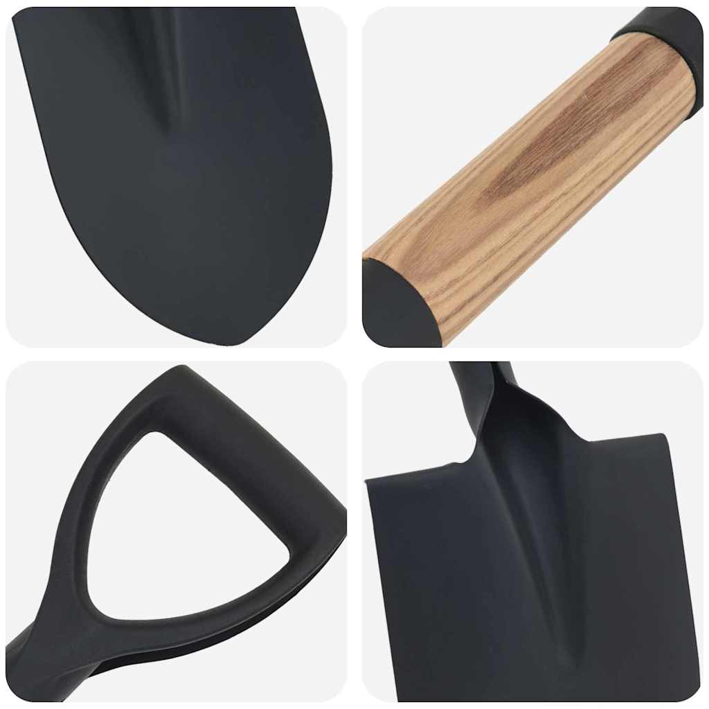 Spade Svart 68,5 cm Pulverlakkert stål og solid tre