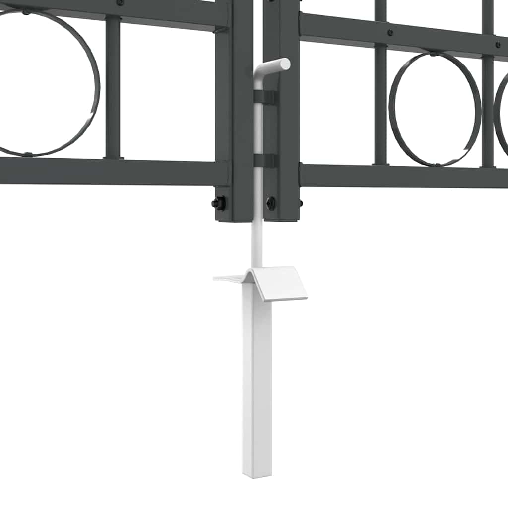 Hagegjerdeport med Bueformet Topp Assen Grå 500 x 100 cm Stål