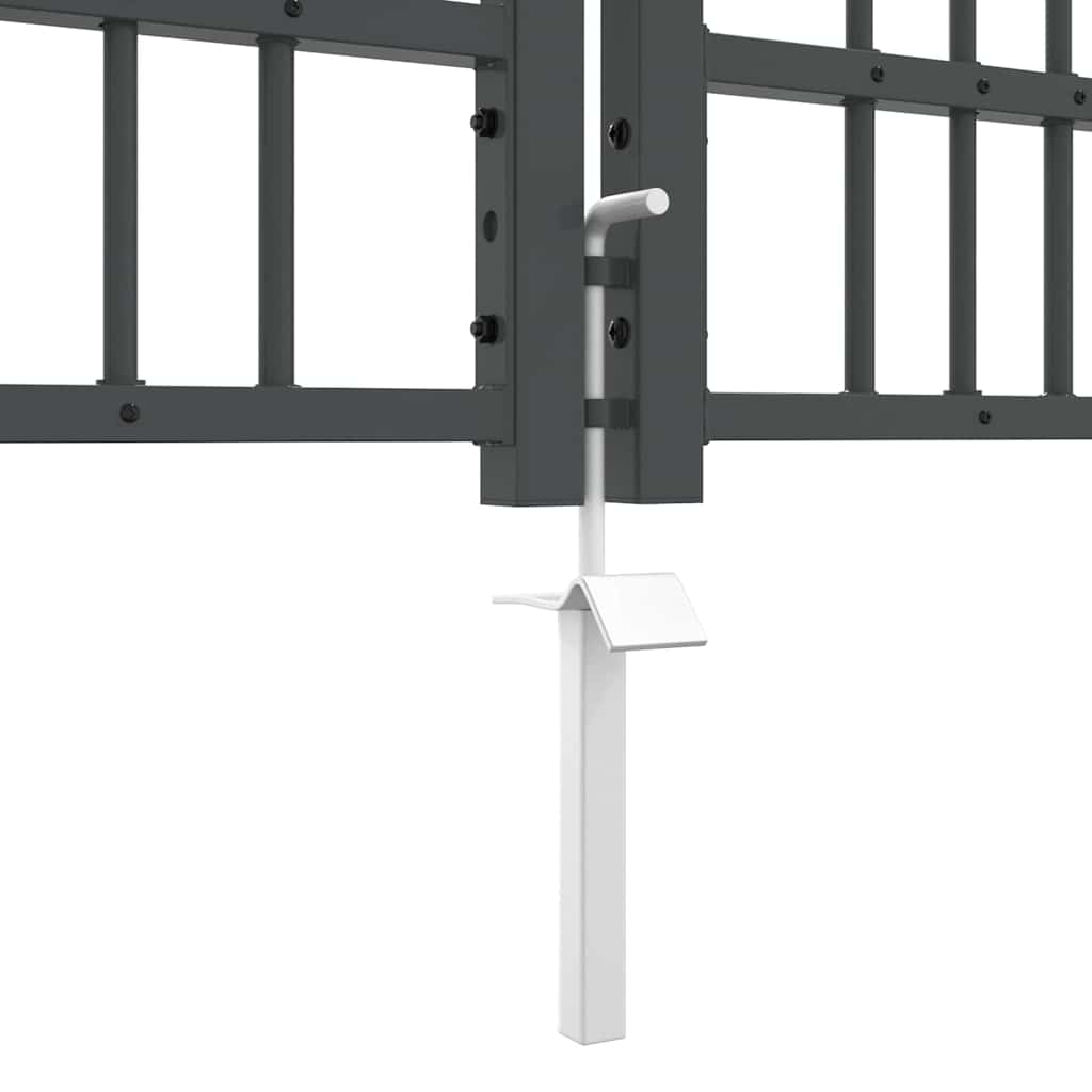 Gjerdedør med Lanse Topp KAMPEN 305 x 100 cm Stål Grå Låsbar