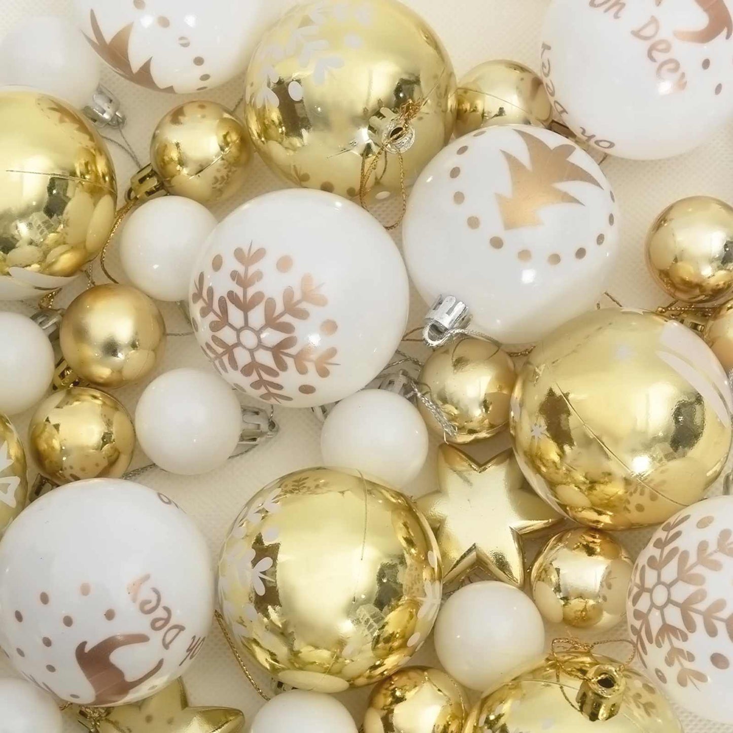 Julekule Sett 40 pcs Hvit og gull Plast
