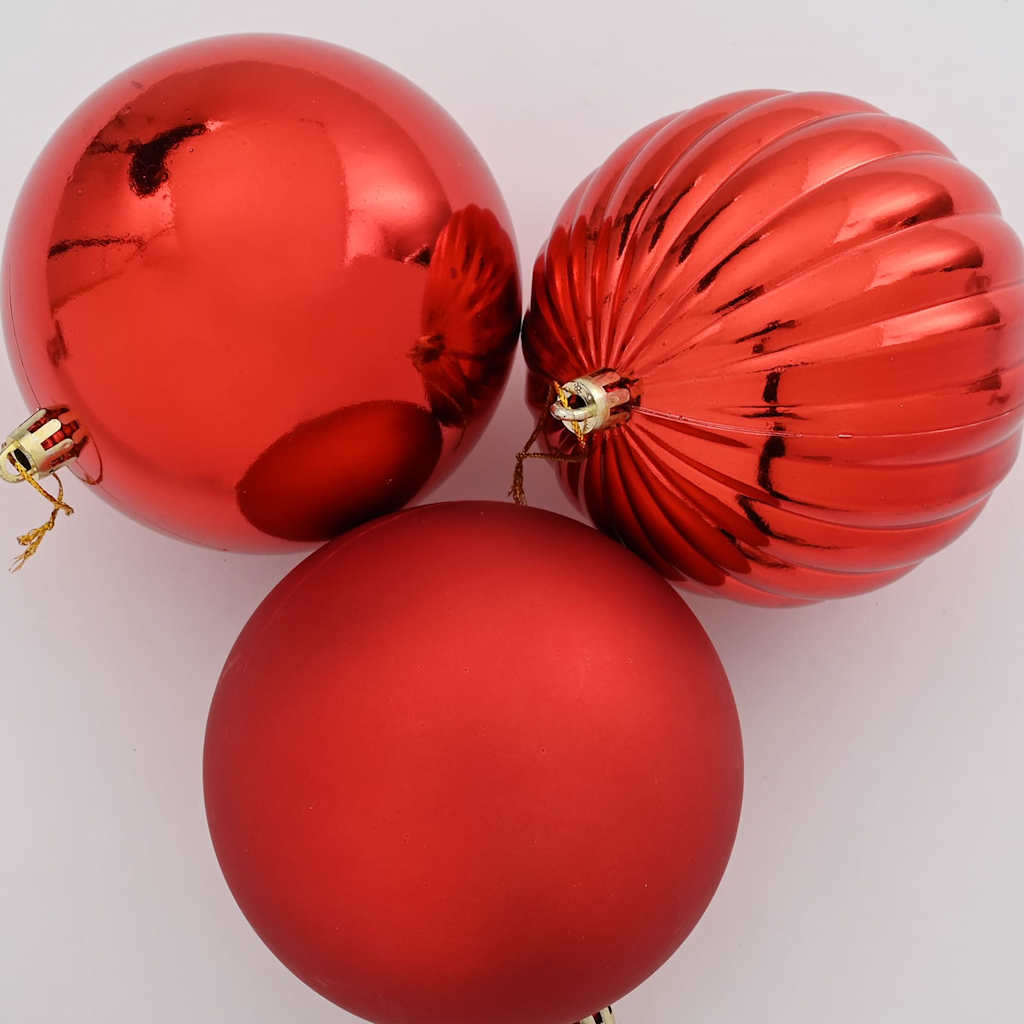 Julekulsett XL 9 pcs Rød Plast