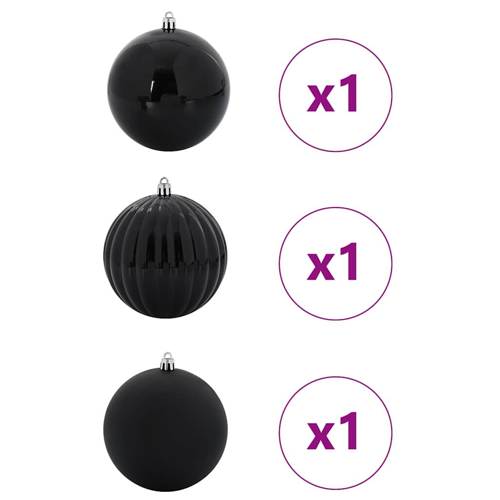 Julepynt Sett XXL 3 pcs Svart Plast