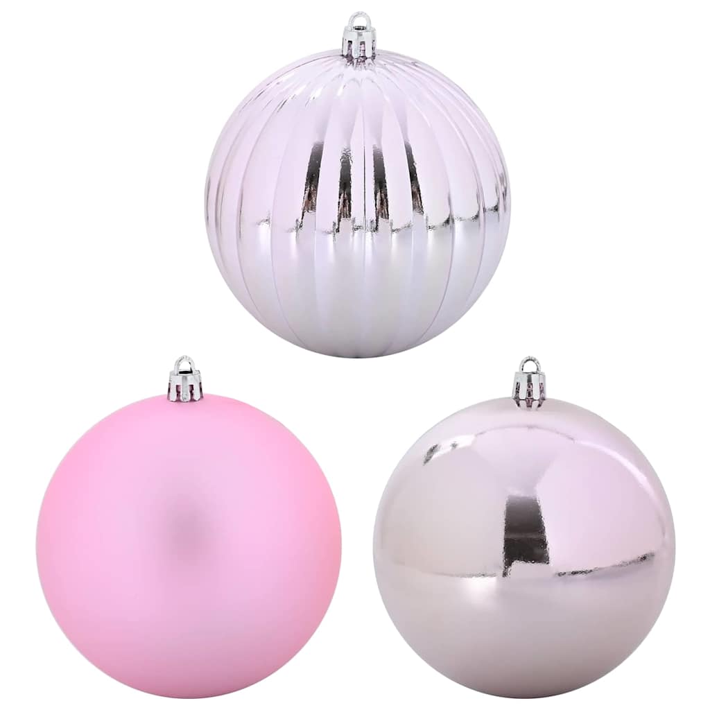 Julekulsett XL 9 pcs Rosa Plast