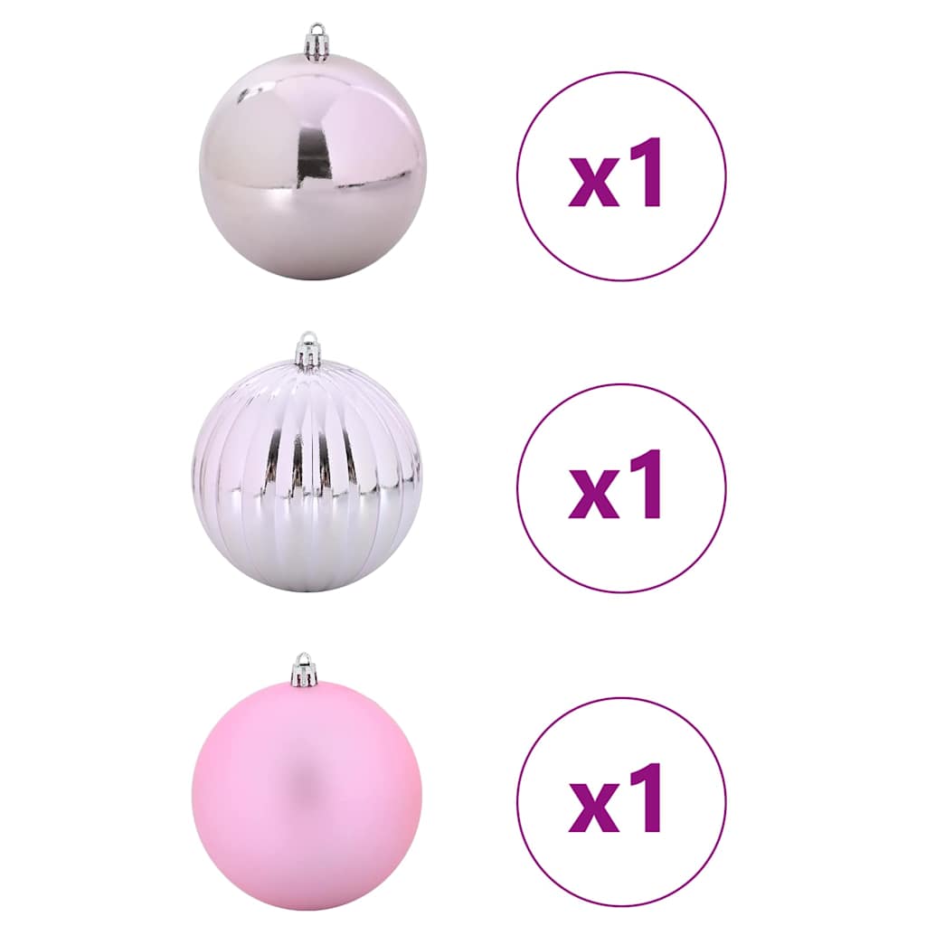 Julekule Sett XXL 3 stk. Rosa Plast