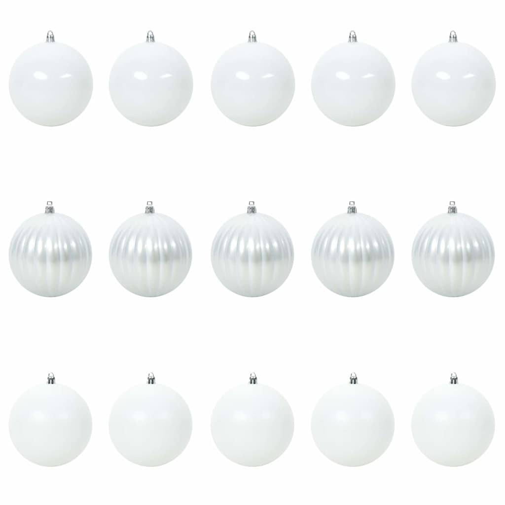 Julekulsett XL 15 stk. Hvit Plast