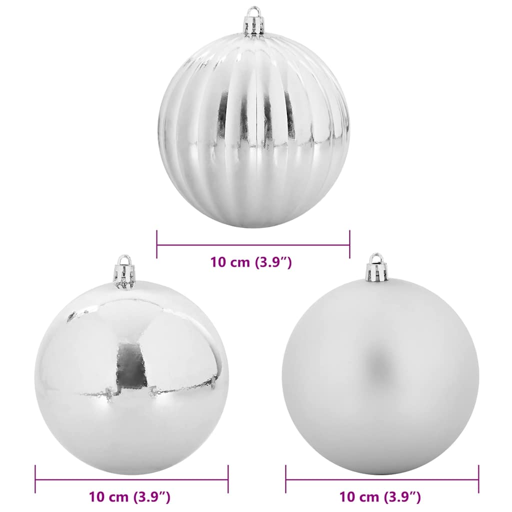 Julekulsett XL 15 pcs sølv Plast