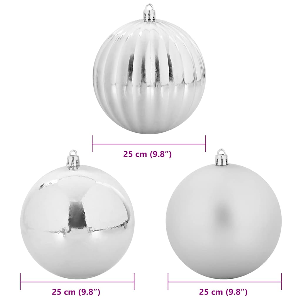 Julepyntsett XXL 3 pcs sølv Plast