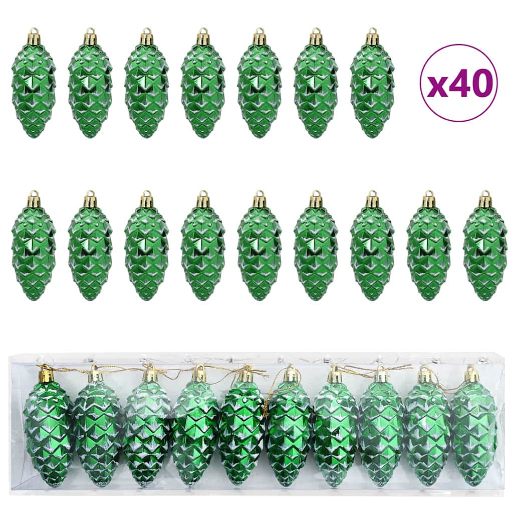 Julefuru Kongleball 40 pcs grønn Plast
