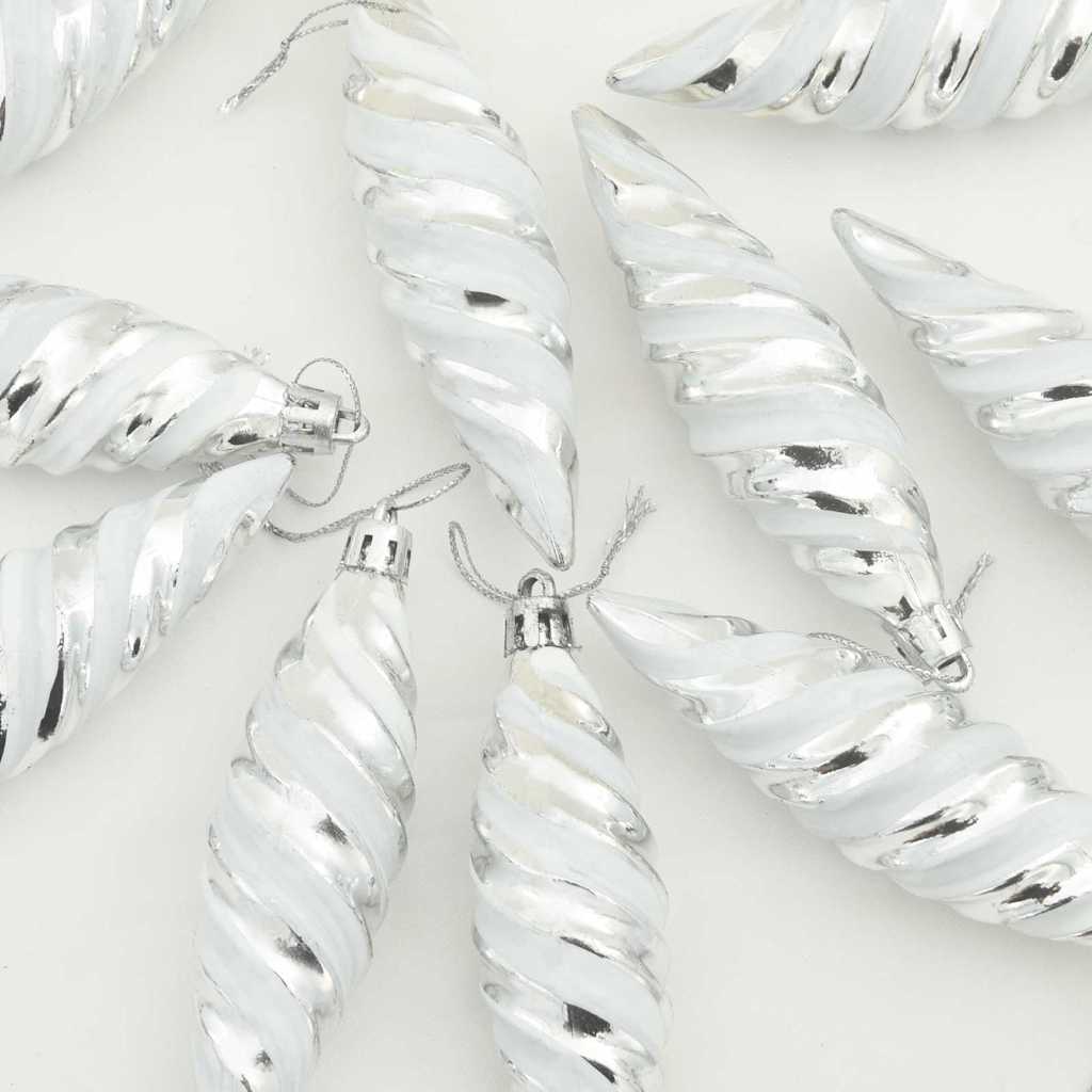 Jule Spiralformet Kule 40 pcs sølv Plast
