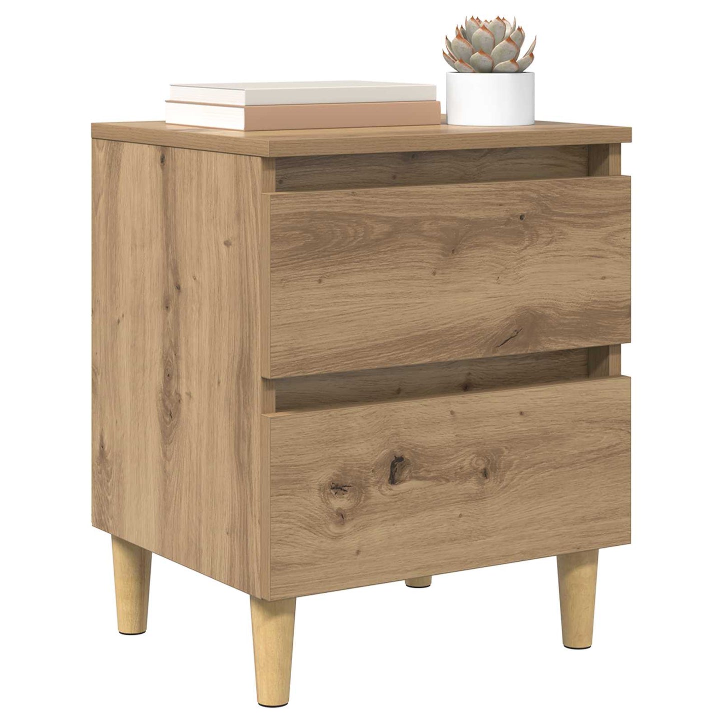 Sengeskap med skuff Artisan Eik 40 x 35 x 50 cm Konstruert tre