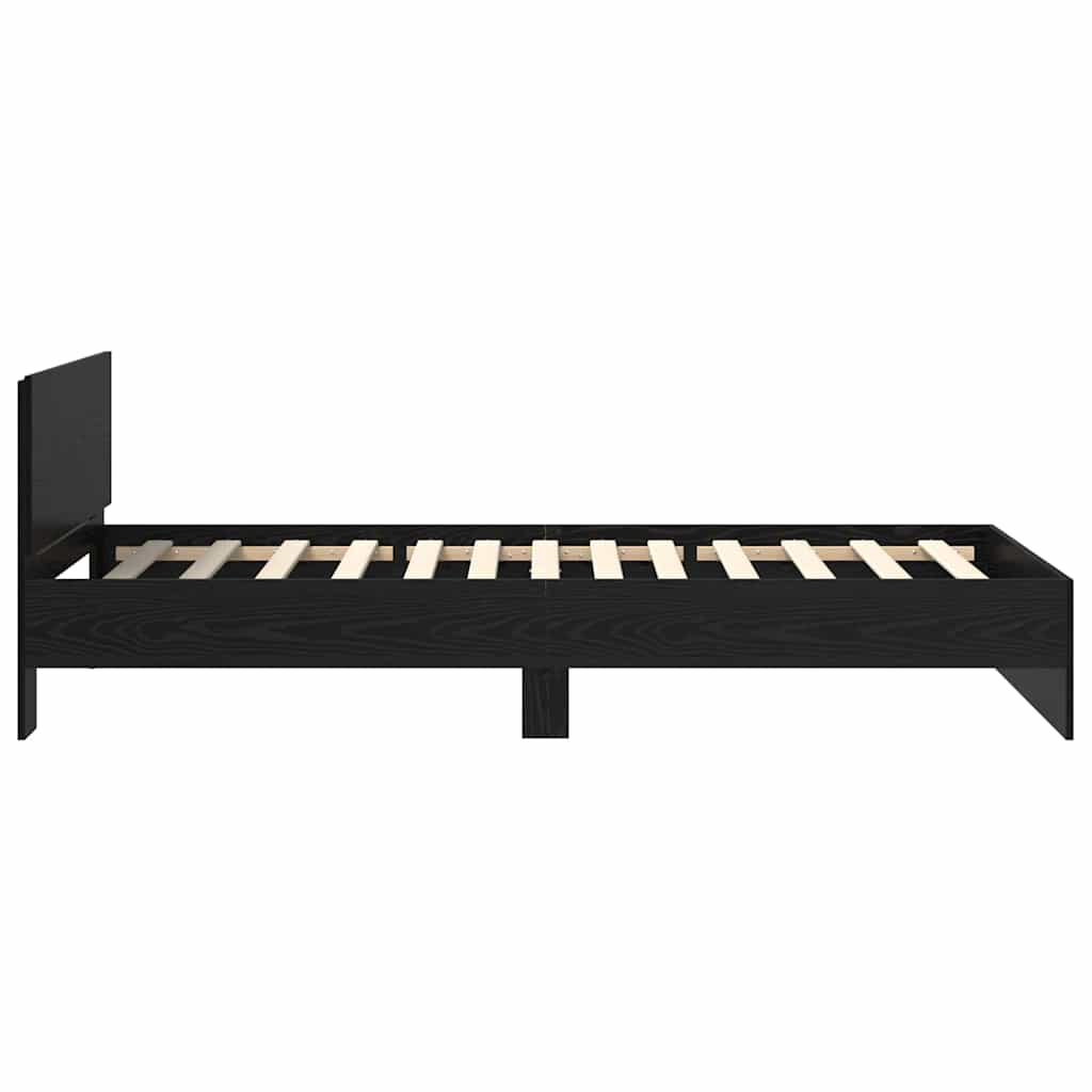 Sengestamme med hodegjerde Svart Eik 90 x 190 cm Konstruert tre