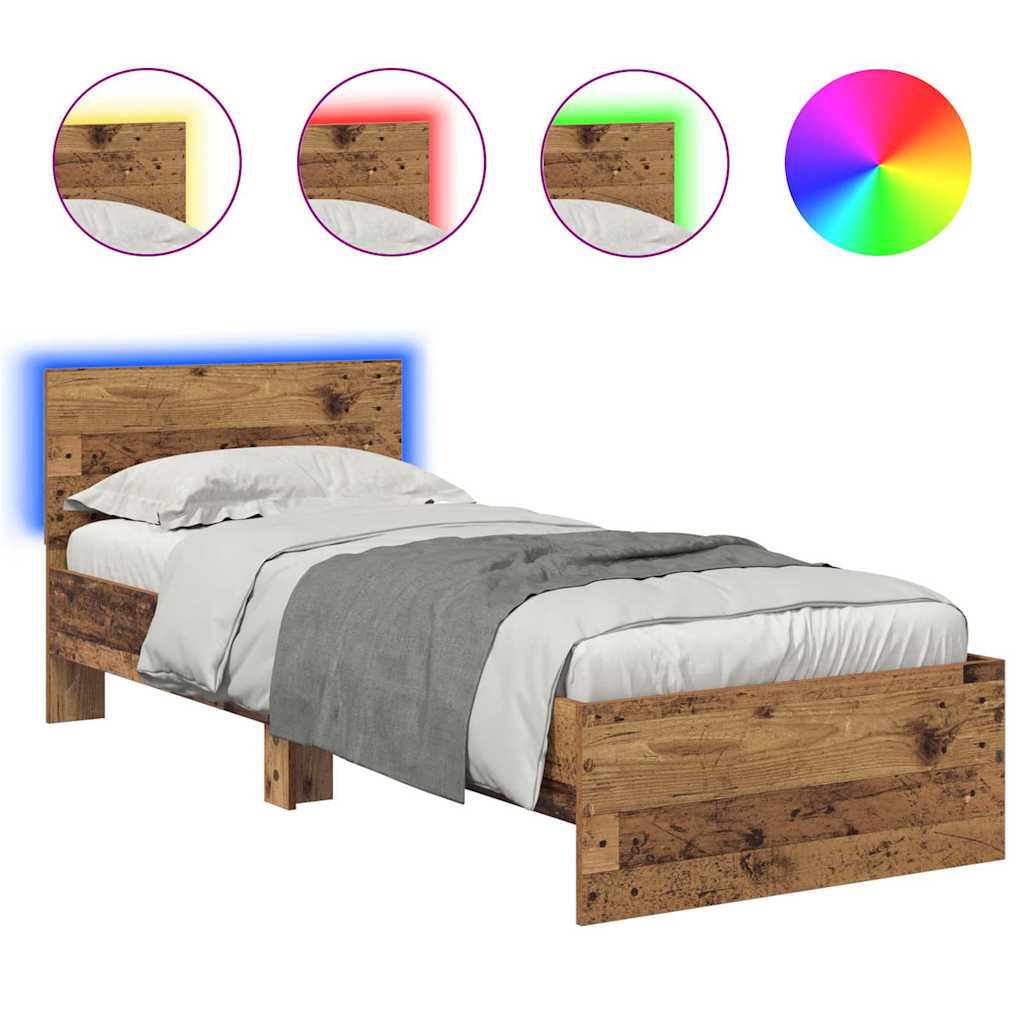 Sengestamme med hodegjerde Gamle tre 75 x 190 cm Konstruert tre