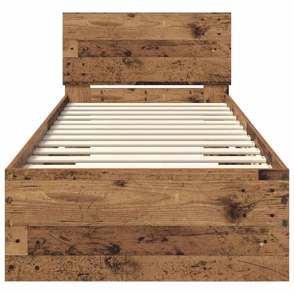 Sengestamme med hodegjerde Gamle tre 75 x 190 cm Konstruert tre