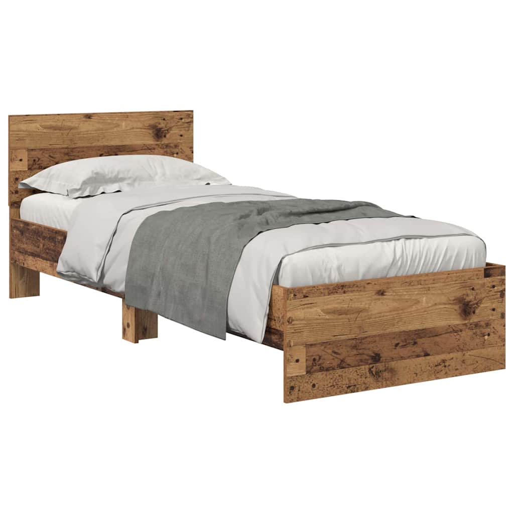 Sengestamme med hodegjerde Gamle tre 75 x 190 cm Konstruert tre