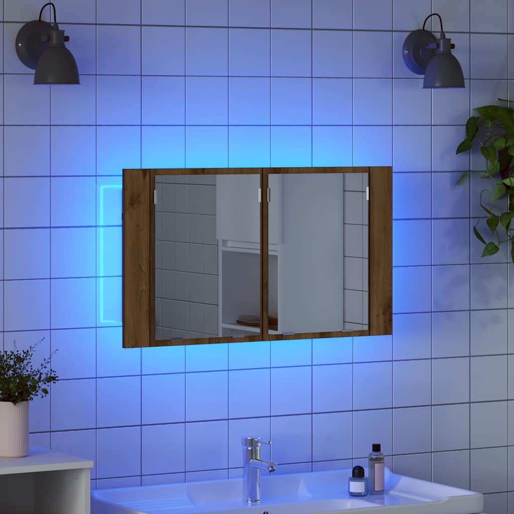 Baderomsspeilskap Artisan Eik 80 x 12 x 45 cm Konstruert tre