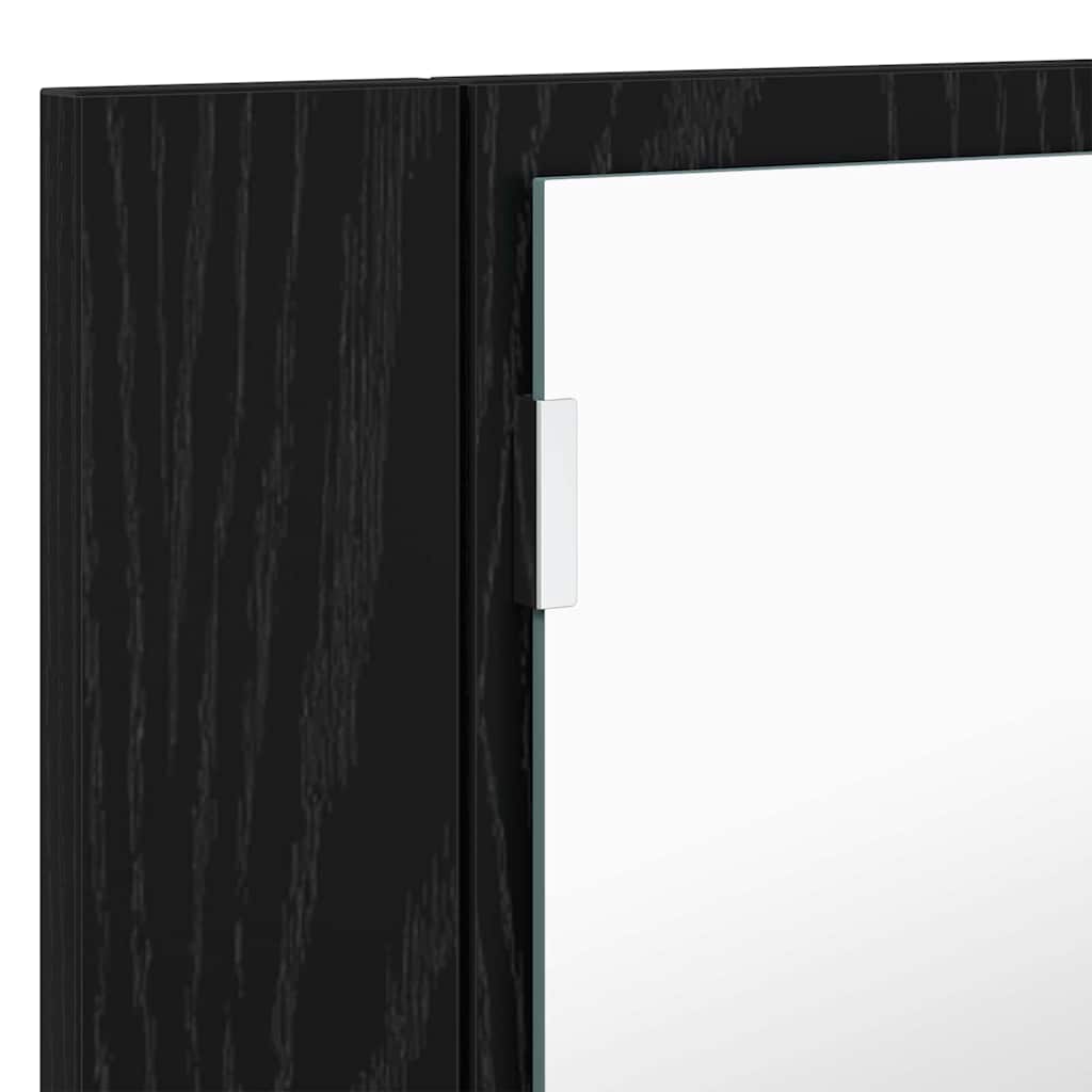 Baderomsspeilskap Svart Eik 80 x 12 x 45 cm Konstruert tre