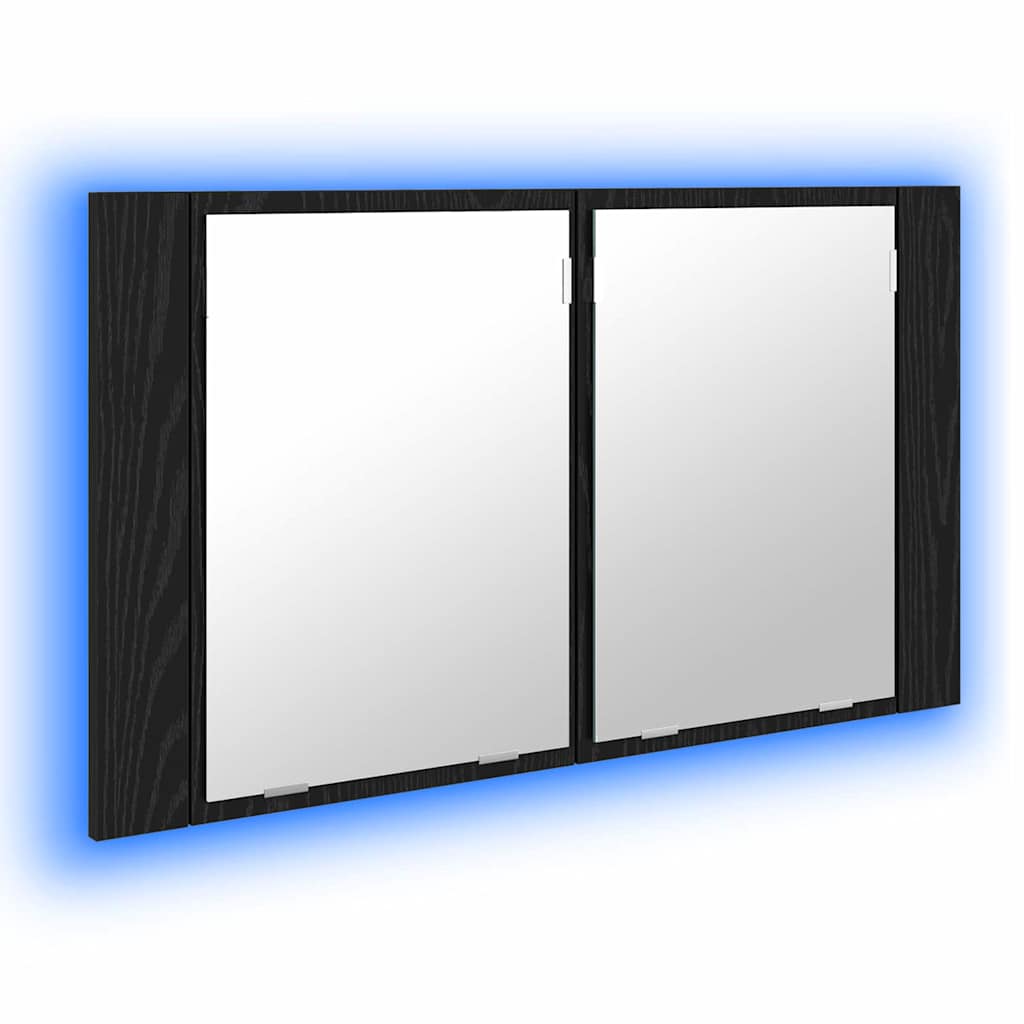 Baderomsspeilskap Svart Eik 80 x 12 x 45 cm Konstruert tre