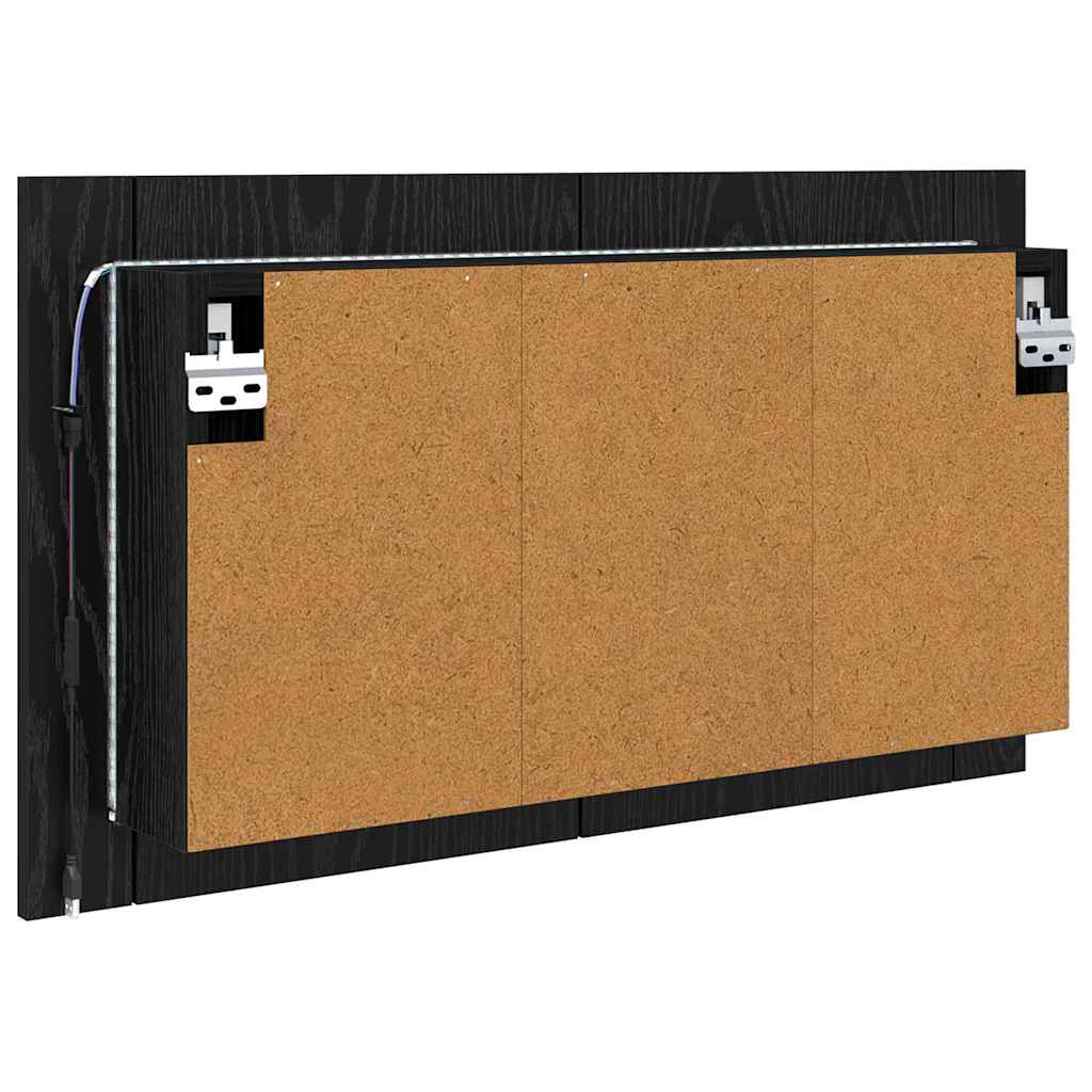 Baderomsspeilskap Svart Eik 80 x 12 x 45 cm Konstruert tre