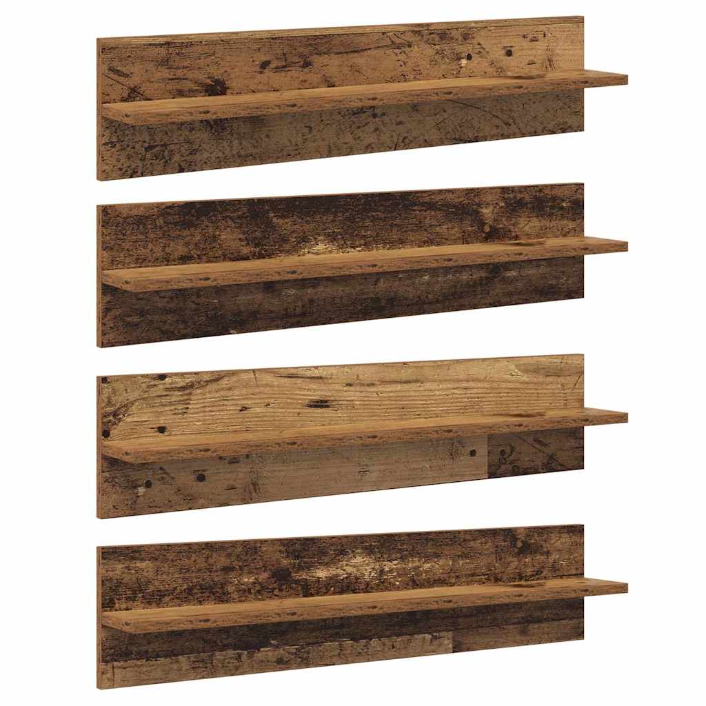 Vegghyller 4 pcs Gamle tre 80 x 11,5 x 18 cm Konstruert tre