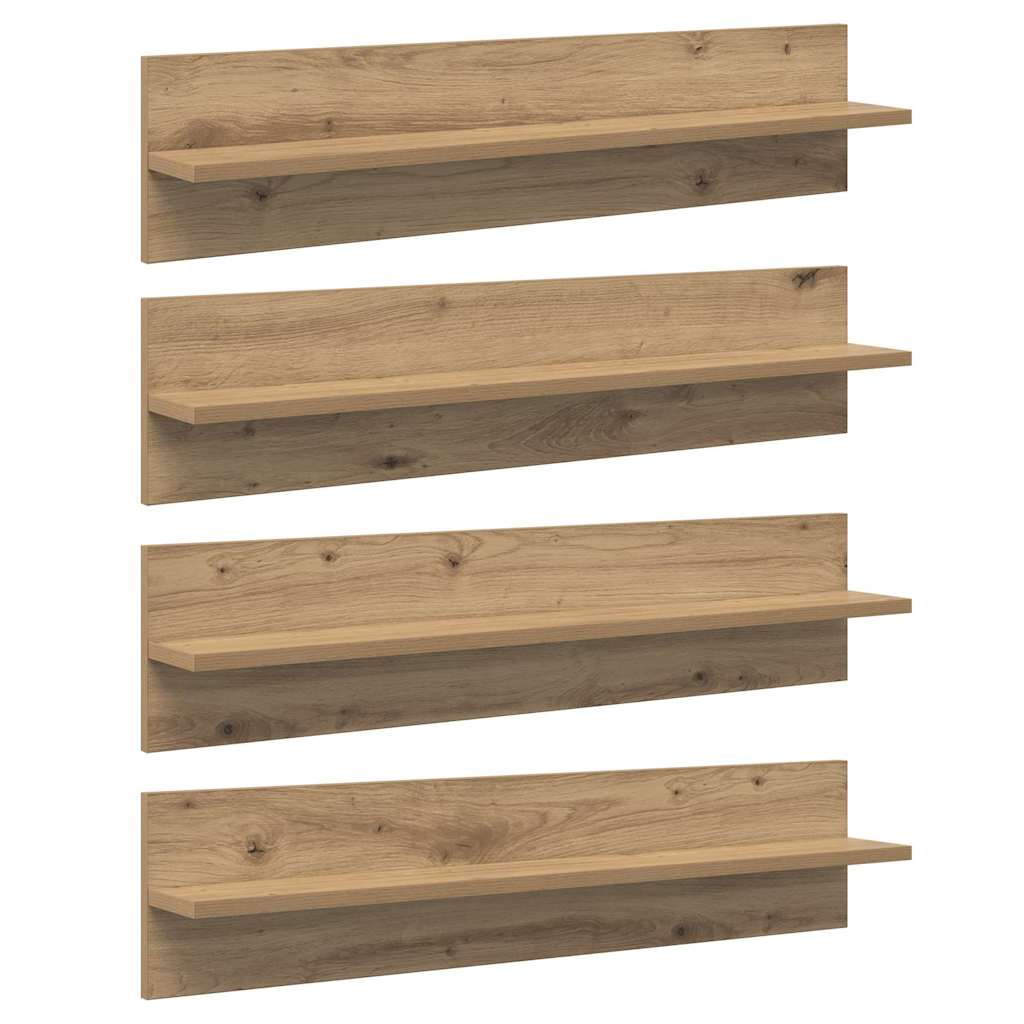 Vegghyller 4 pcs Artisan Eik 80 x 11,5 x 18 cm Konstruert tre