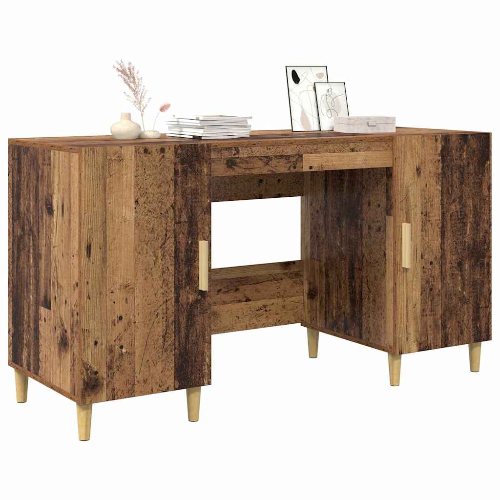 Skrivebord med hylle Gamle tre 140 x 50 x 75 cm Konstruert tre