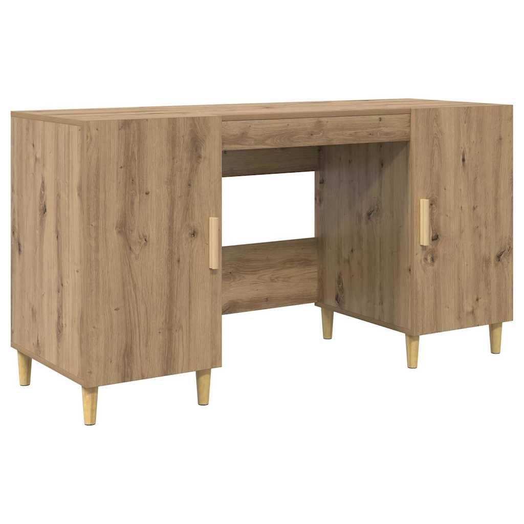 Skrivebord med dør Artisan Eik 140 x 50 x 75 cm Konstruert tre