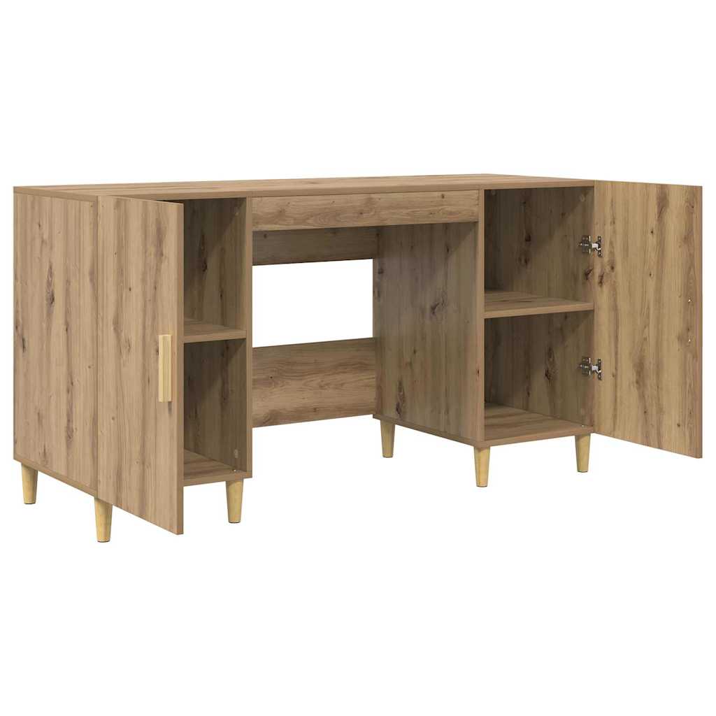 Skrivebord med dør Artisan Eik 140 x 50 x 75 cm Konstruert tre
