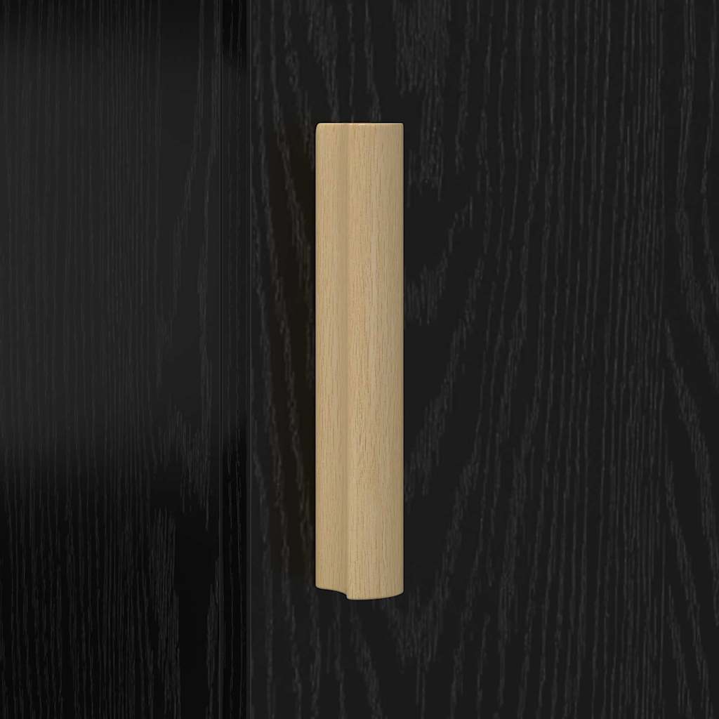 Skrivebord med hylle Svart Eik 140 x 50 x 75 cm Konstruert tre