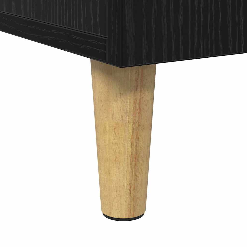 Skrivebord med hylle Svart Eik 140 x 50 x 75 cm Konstruert tre