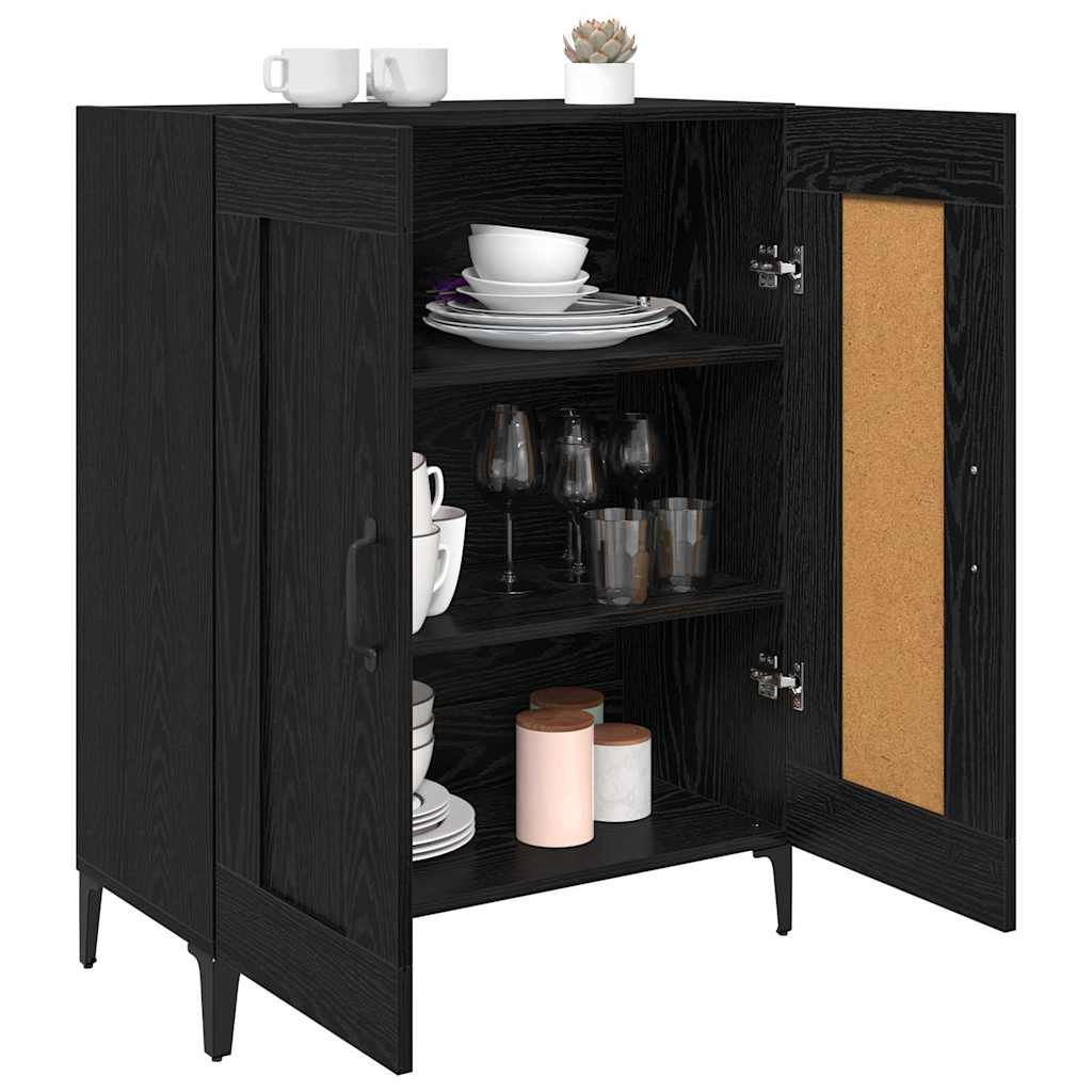 Serviesskap Svart Eik 69,5 x 34 x 90 cm Konstruert tre
