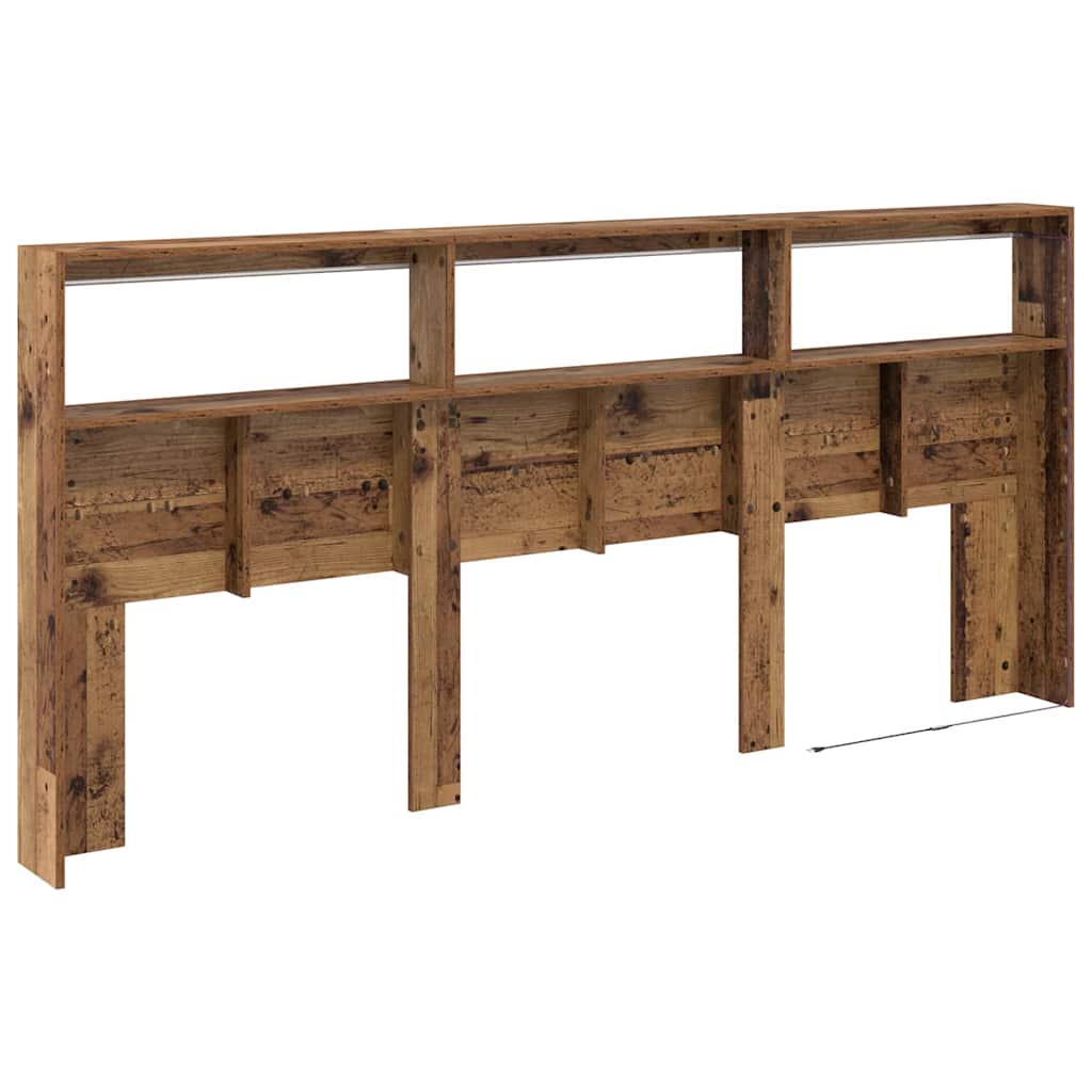 Hodegavl med hylle Gamle tre 220 x 17 x 102 cm Konstruert tre