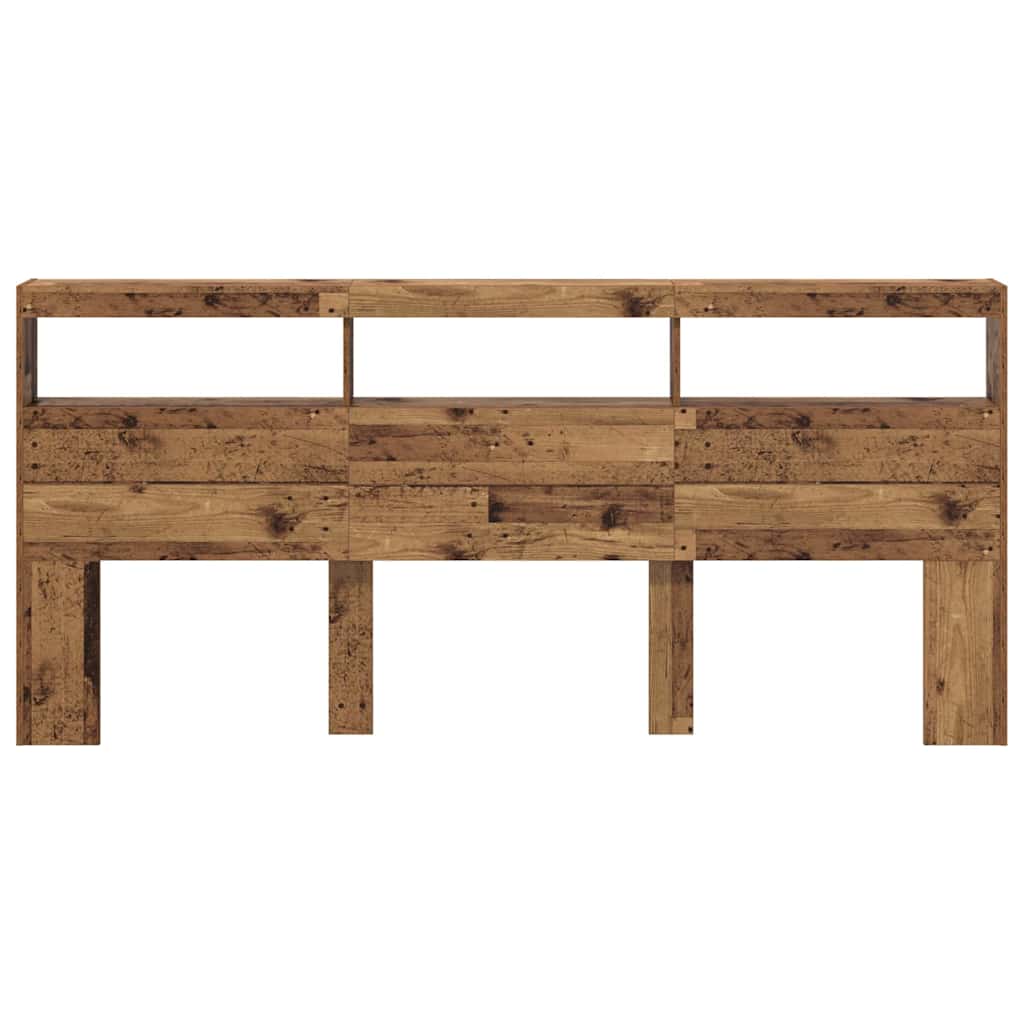 Hodegavl med hylle Gamle tre 220 x 17 x 102 cm Konstruert tre